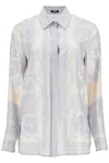 Versace Women's Silk Shirt The Cut Of The Gods In Grey