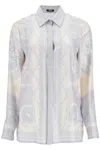 Versace Women's Silk Shirt The Cut Of The Gods In Grey