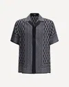 Versace Pattern-printed Short-sleeved Shirt In Black