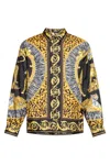 Versace Animal Print Shirt With Gold Accents In Yellow
