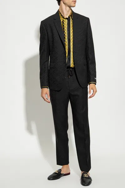 Versace Silk Shirt In Yellow