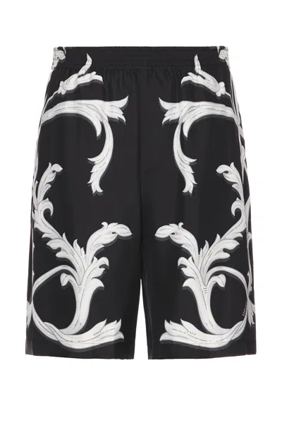 Versace Silk Shorts In Black