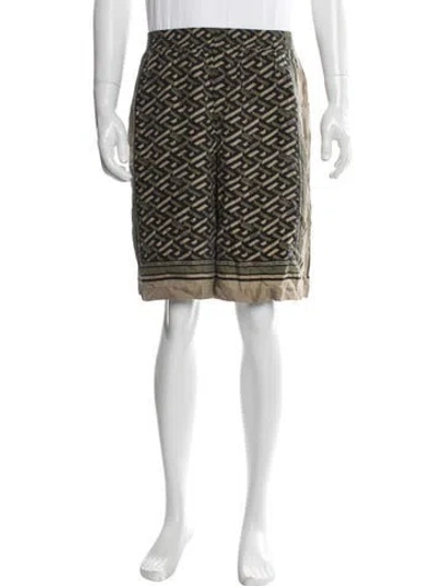 Pre-owned Versace Silk Shorts In Green