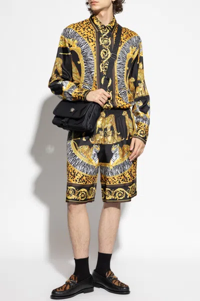 Versace Silk Shorts In Multi