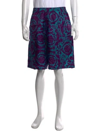 Pre-owned Versace Silk Shorts In Purple