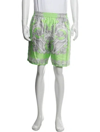 Pre-owned Versace Silk Shorts W/ Tags In Green