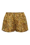 Versace Silk Shorts With Animal Motif In Multi