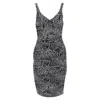 Versace Silk Swirl Print Ruche Pleated Cocktail Dress In Black