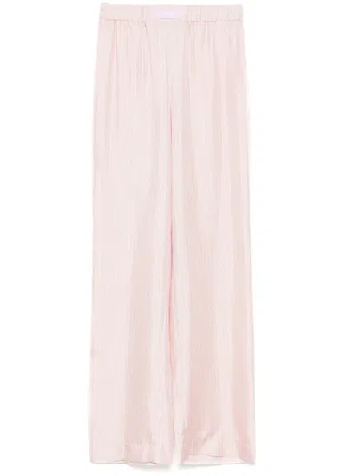 Versace Silk Trousers In Pink