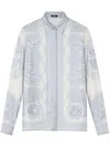 Versace Silk Twill Shirt With La Coupe Des Dieux Print In Multi