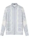 Versace Women's Printed Silk Shirt In Neutrals