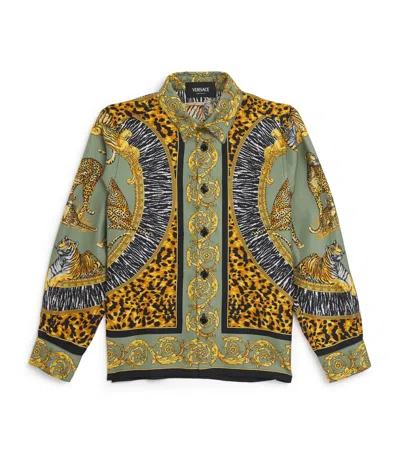 VERSACE SILK TWILL WILD CATS SHIRT