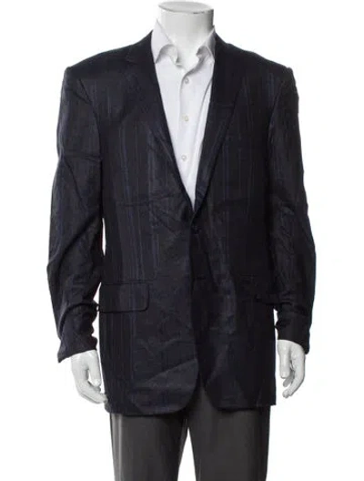 Pre-owned Versace Silk Utility Jacket In Blue