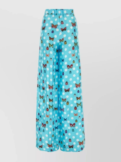VERSACE SILK WIDE-LEG PANT WITH HERITAGE INSECT PRINT