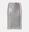 Versace Chainmail Pencil Skirt In Silver