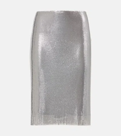 Versace Chainmail Pencil Skirt In Silver