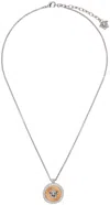 Versace Silver & Gold Crystal Icon Necklace In 4j160- Gold-