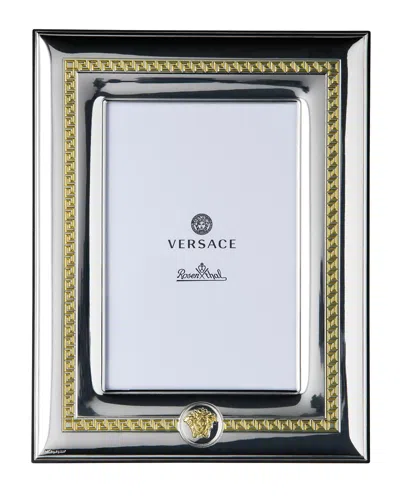 Versace Silver & Gold Photo Frame, 4" X 6" In Silver Gold