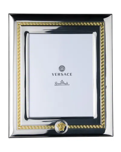 Versace Silver & Gold Photo Frame, 8" X 10" In Grey