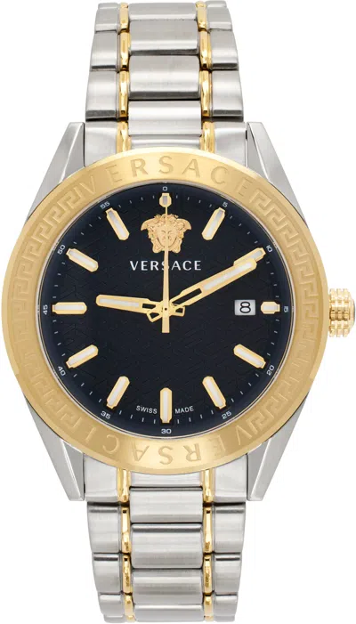 Versace Silver & Gold V-code Lady Watch