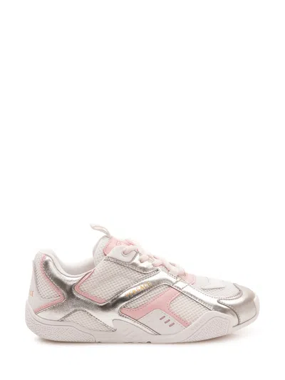 Versace Silver Color Block Collection Sneakers In Multi