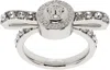 Versace Silver Crystal Gianni Ribbon Ring In 4jee0-palladium-crys