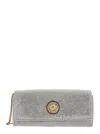 Versace Silver Crystal La Medusa Clutch In Silver