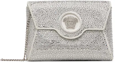 Versace Silver Crystal 'la Medusa' Envelope Clutch