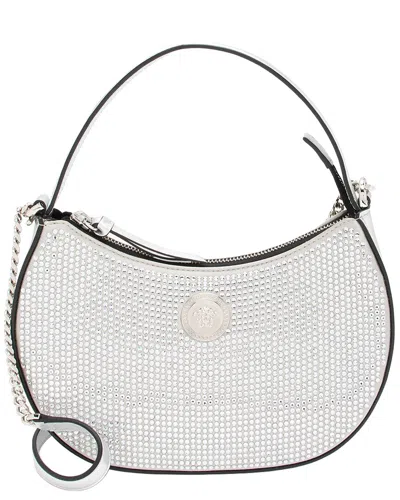 Pre-owned Versace Silver Crystal, Metallic Leather La Medusa Half Moon Bag (authentic  Pre-loved)