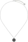 Versace Silver Enamel Medusa Necklace In 4j750-palladium-blac
