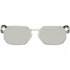 Versace Silver Greca Flow Sunglasses In Silver