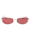 Versace Womens Silver Ve2279 Rectangular-frame Metal Sunglasses In Gold