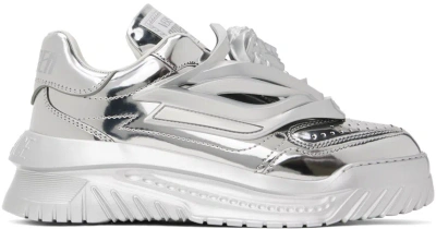 Versace Silver Odissea Sneakers In 1e010-silver