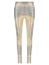 Versace La Coupe Des Dieux Leggings In Silver Grey/champagne