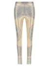Versace La Coupe Des Dieux Leggings In Silver Grey/champagne