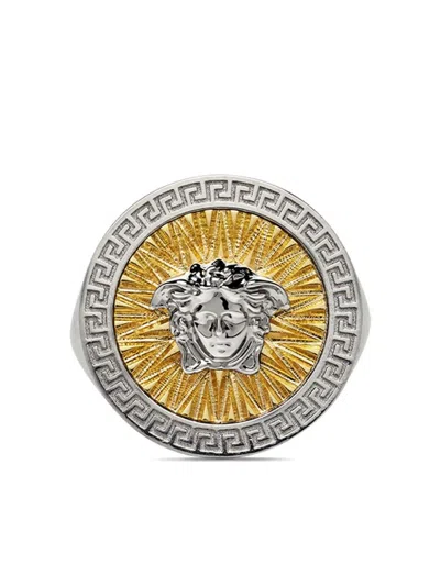 Versace Medusa Signature Ring In Argent+or