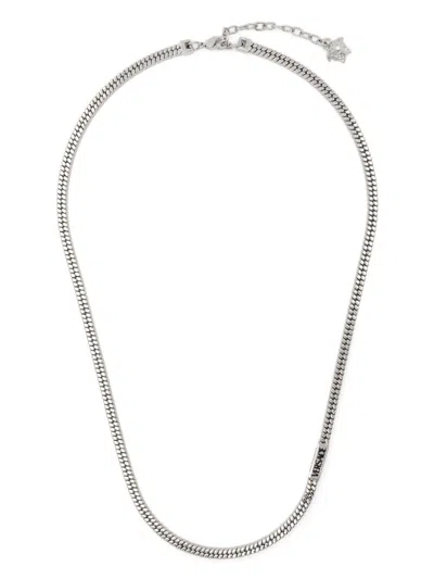Versace Silver-tone Logo Chain Necklace