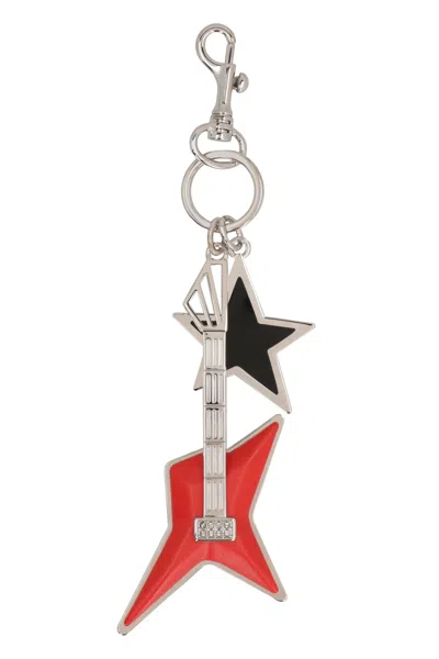 VERSACE SILVER-TONE METAL KEY RING AND CLASP