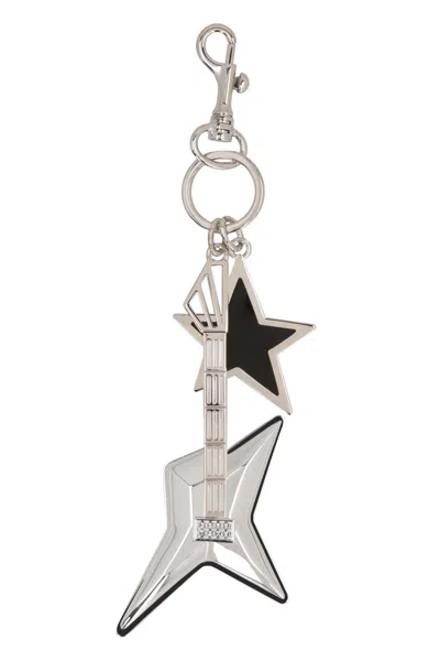 VERSACE SILVER-TONE METAL KEY RING AND CLASP