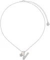 Versace Silver V2025 Chain Necklace In 3j030-palladium