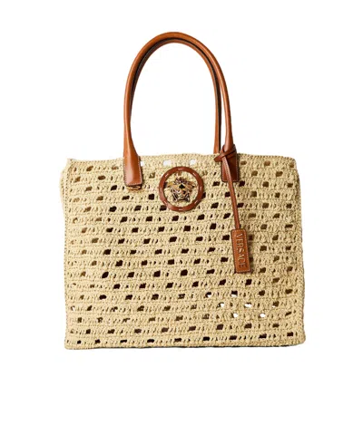 Versace Simple Tote Bag In Brown