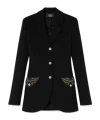 Versace Embellished Pocket Wool Jacket In Black