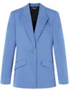 Versace Wool Gabardine Single-breasted Informal Jacket In Blue
