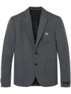 Versace Single-breasted Blazer In Grey