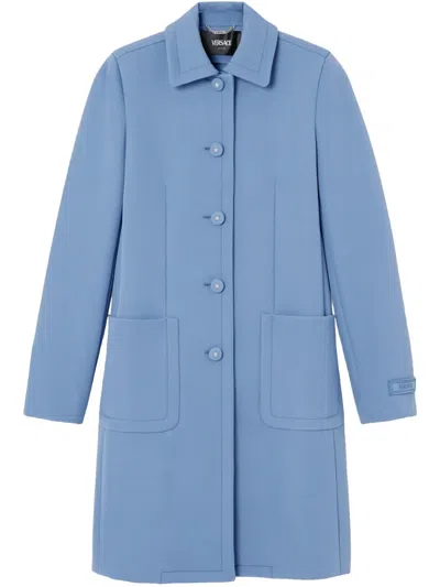 Versace Single-breasted Coat In 蓝色