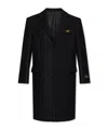 Versace Single-breasted Coat In Black