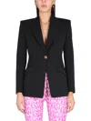 Versace Single Breasted Jacket With Reverse Detail In Black