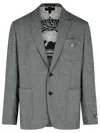 Versace Single-breasted Tailored Blazer In Charcoal