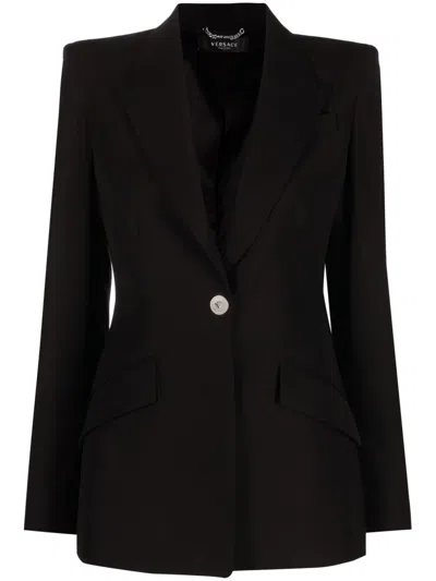 VERSACE SINGLE-BREASTED WOOL BLAZER