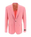 Versace Single-breasted Wool Blazer In Pink